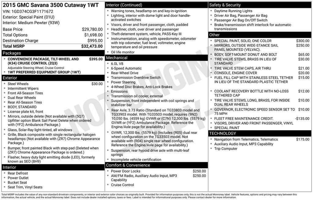 Used 2015 GMC Savana 3500 RWD image 11