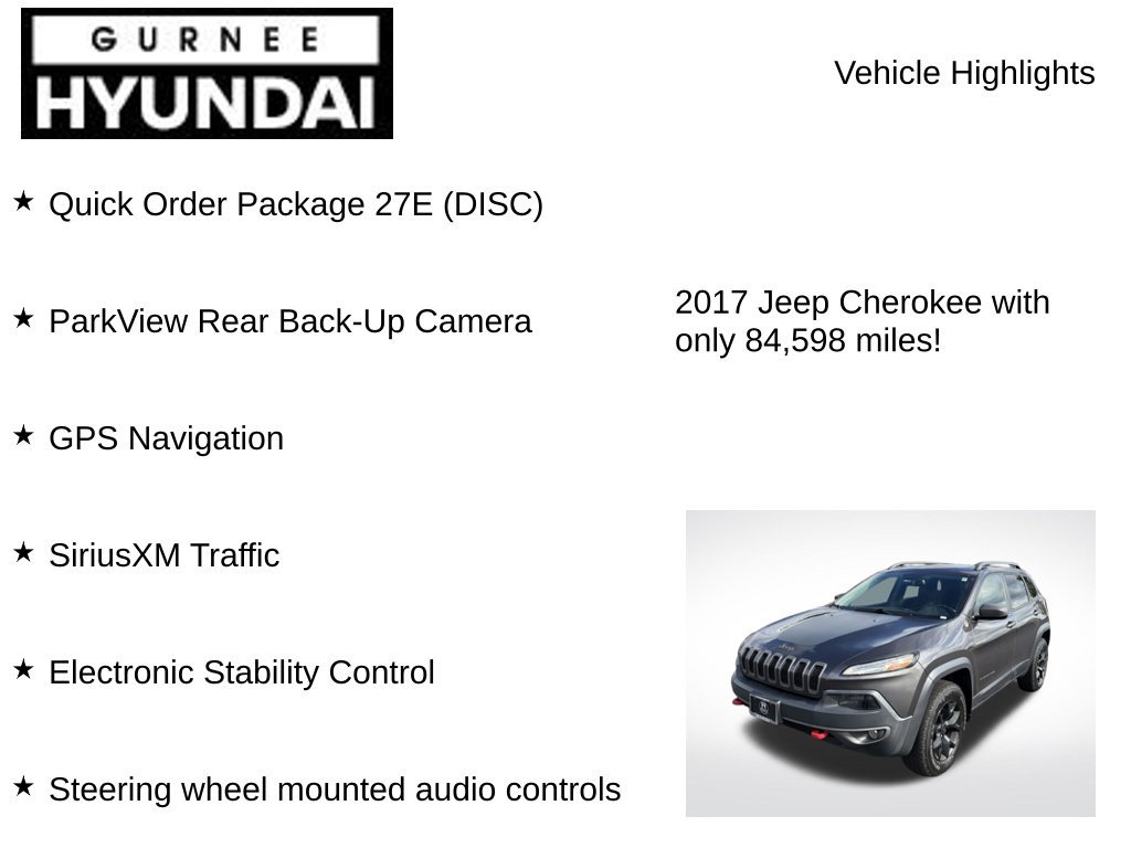 Used 2017 Jeep Cherokee Trailhawk w/ Comfort/Convenience Group AWD/4WD image 8