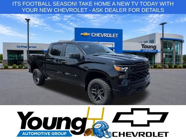 New 2026 Chevrolet Silverado 1500 Custom Trail Boss w/ Dark Appearance Package AWD/4WD 360° Tour