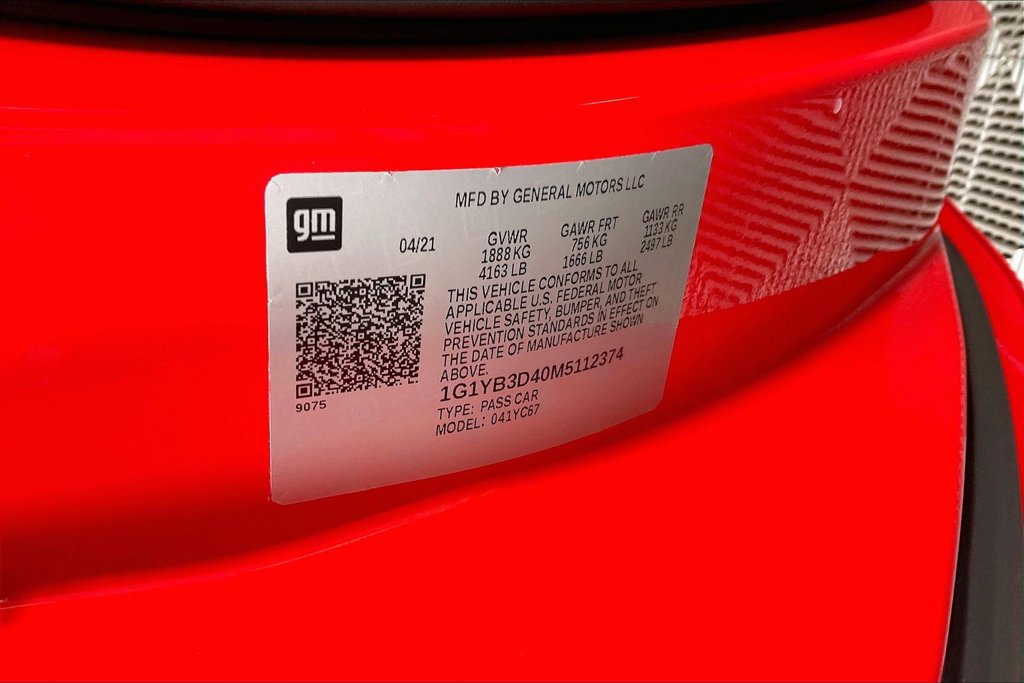 Certified 2021 Chevrolet Corvette Stingray Preferred Conv w/ Z51 Performance Package RWD image 14