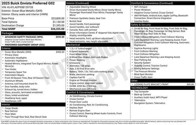 Used 2025 Buick Envista Sport Touring w/ Advanced Safety Package FWD image 3