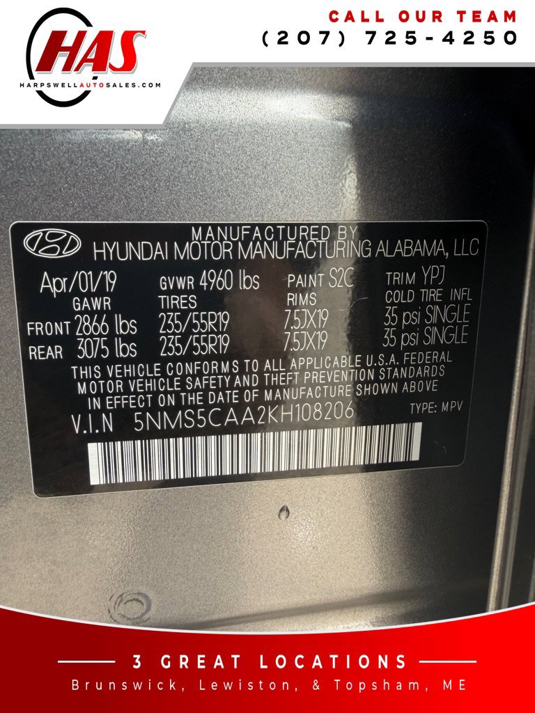 Used 2019 Hyundai Santa Fe Limited AWD/4WD image 17