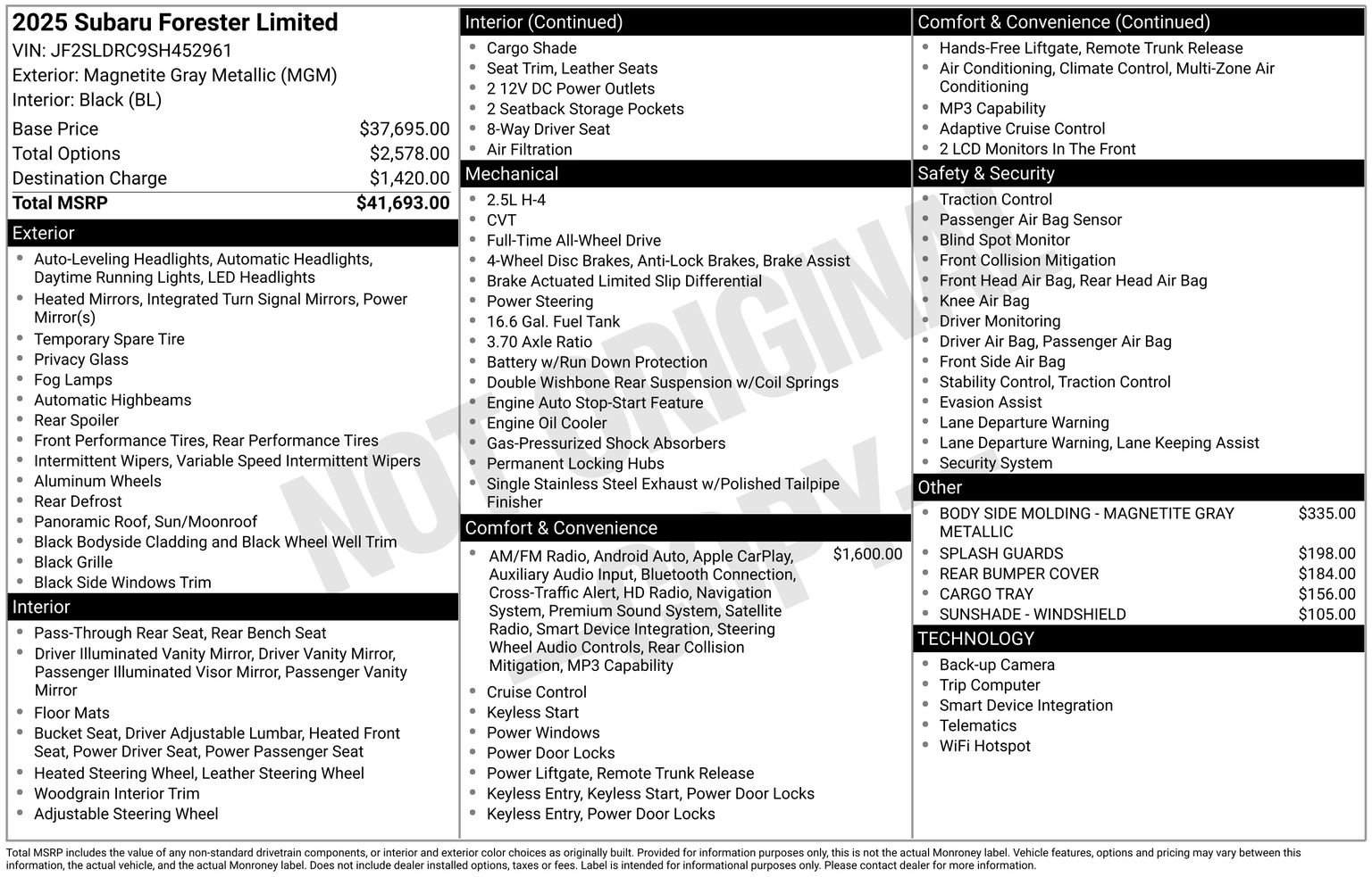 Certified 2025 Subaru Forester Limited AWD/4WD image 33