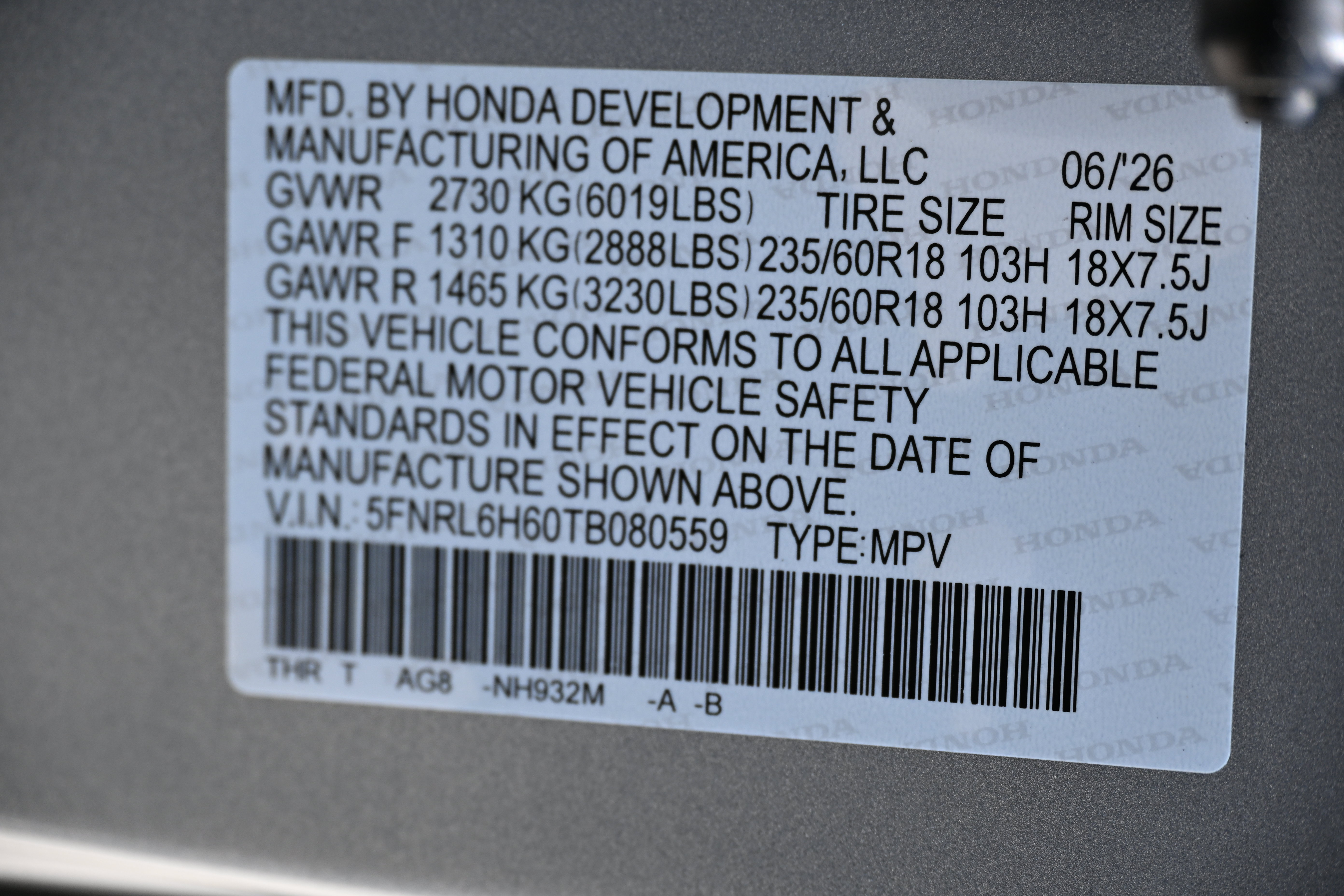 New 2026 Honda Odyssey EX-L image 21