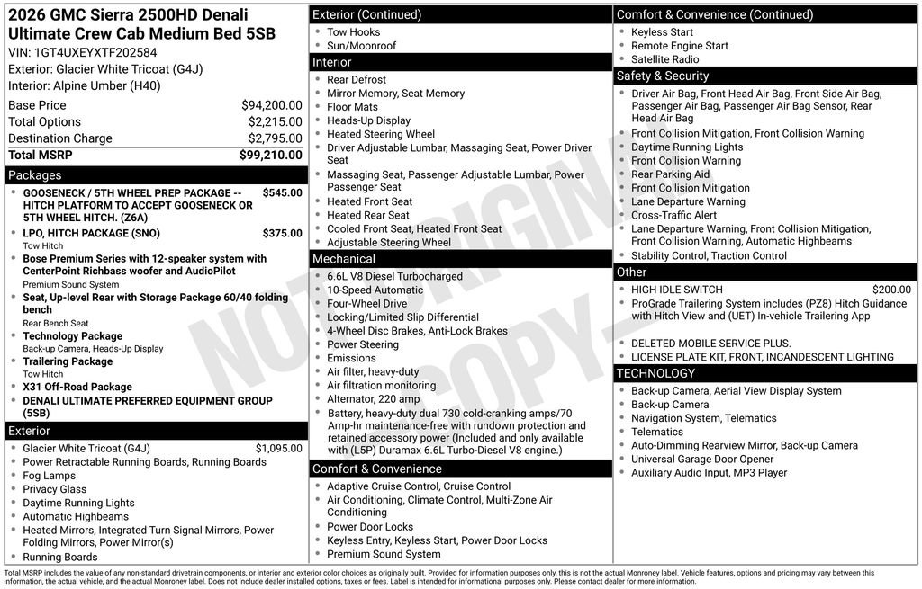 New 2026 GMC Sierra 2500 Denali Ultimate image 36