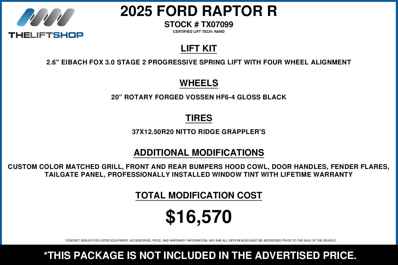 Used 2025 Ford F150 Raptor w/ Equipment Group 803A Raptor R image 2