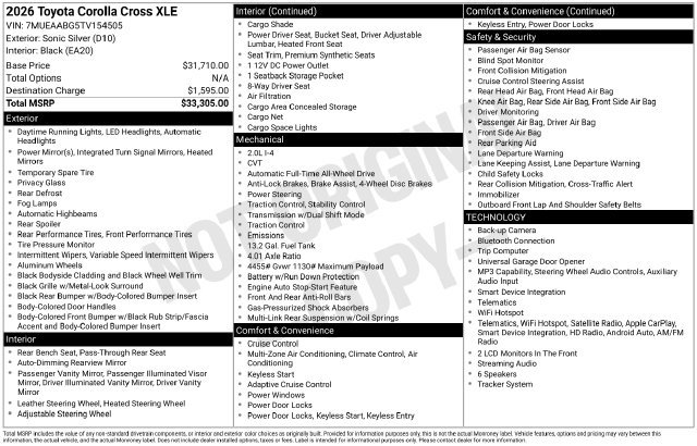 Certified 2026 Toyota Corolla Cross XLE AWD/4WD image 41
