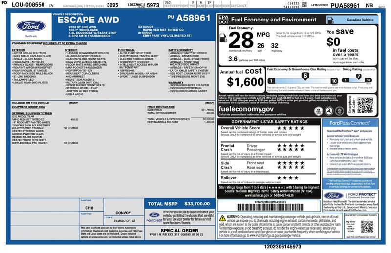 Used 2023 Ford Escape ST-Line AWD/4WD image 2