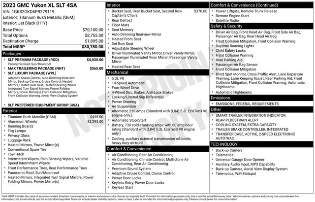 Certified 2023 GMC Yukon XL SLT w/ SLT Premium Package image 7