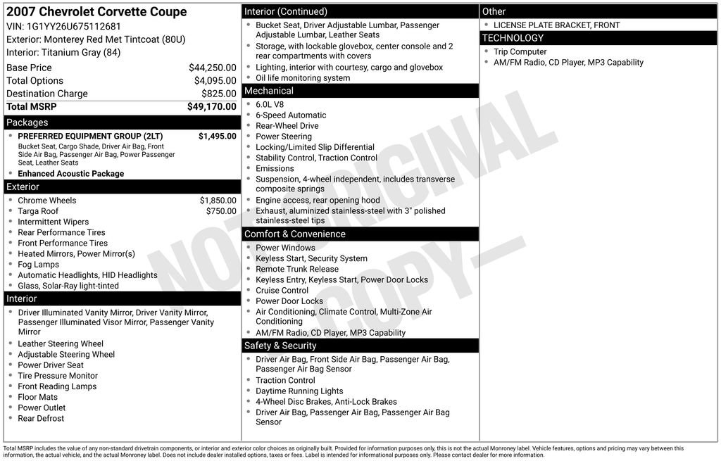 Used 2007 Chevrolet Corvette Coupe w/ Preferred Equipment Group RWD image 32