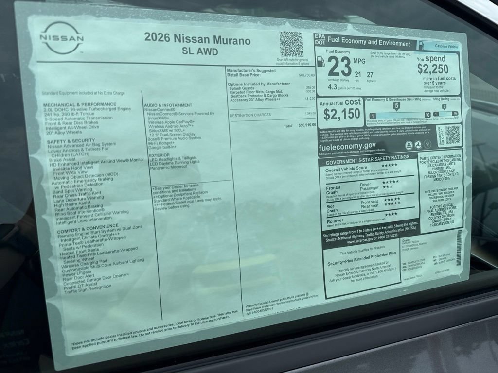 New 2026 Nissan Murano SL AWD/4WD image 38