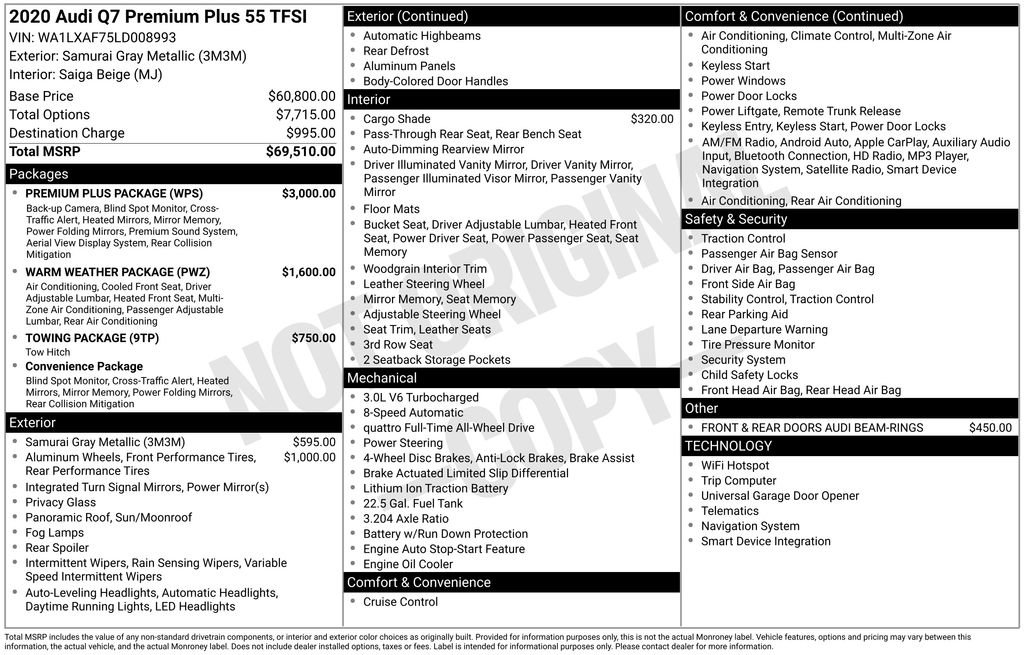 Used 2020 Audi Q7 3.0T Premium Plus w/ Premium Plus Package image 7