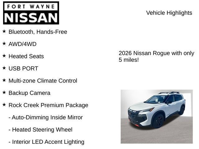 New 2026 Nissan Rogue SV w/ Rock Creek Premium Package AWD/4WD image 8