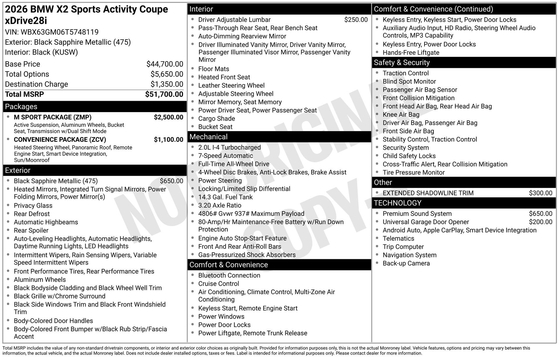 New 2026 BMW X2 xDrive28i w/ M Sport Package AWD/4WD image 11