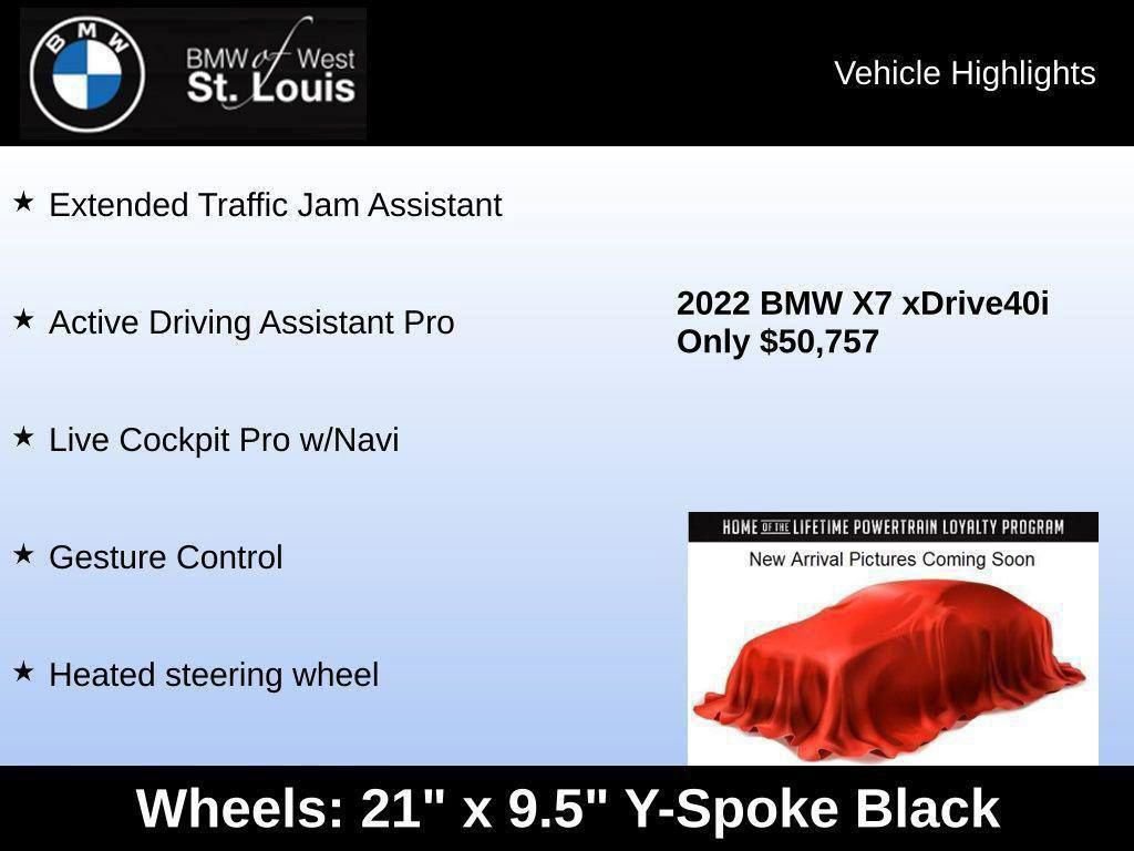 Used 2022 BMW X7 xDrive40i w/ Premium Package image 54