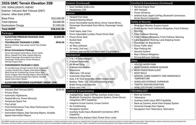 Used 2026 GMC Terrain Elevation w/ Elevation Premium Package AWD/4WD image 3
