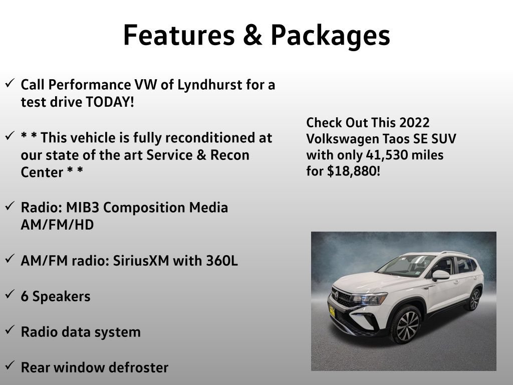 Used 2022 Volkswagen Taos SE AWD/4WD image 4