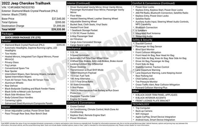 Used 2022 Jeep Cherokee Trailhawk image 15