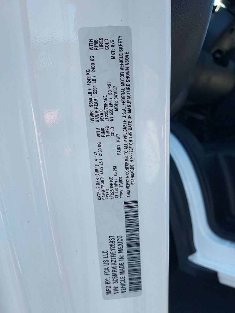New 2024 RAM ProMaster 3500 w/ Delivery Van Package FWD image 24