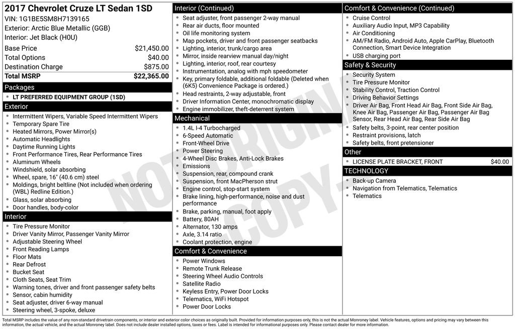 Used 2017 Chevrolet Cruze LT image 29