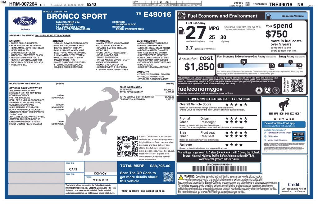 New 2026 Ford Bronco Sport Big Bend AWD/4WD image 24