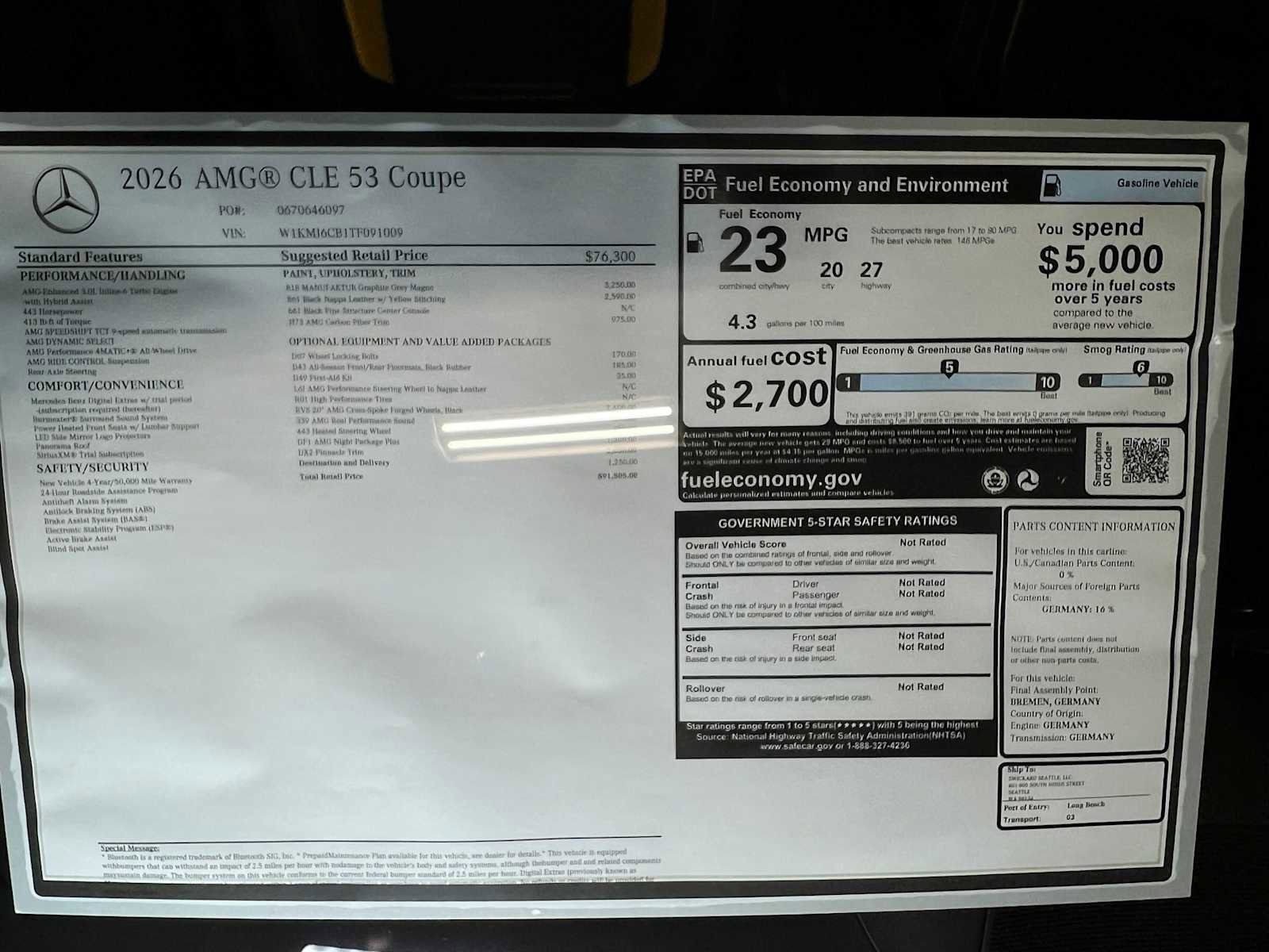 New 2026 Mercedes-Benz CLE 53 AMG 4MATIC Coupe image 35