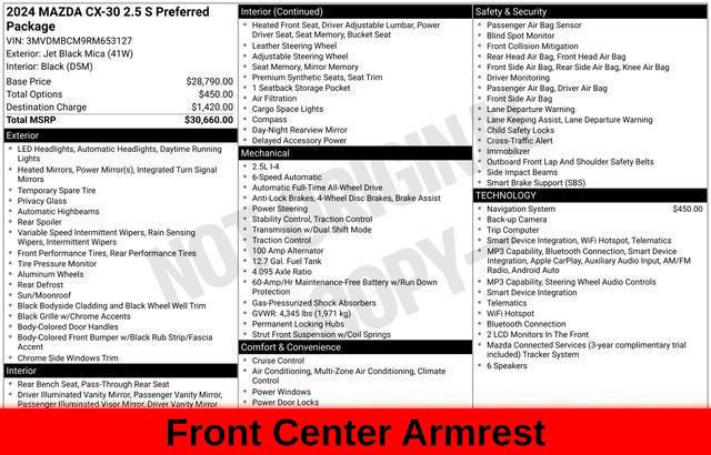 Used 2024 MAZDA CX-30 AWD 2.5 S w/ Preferred Package image 74