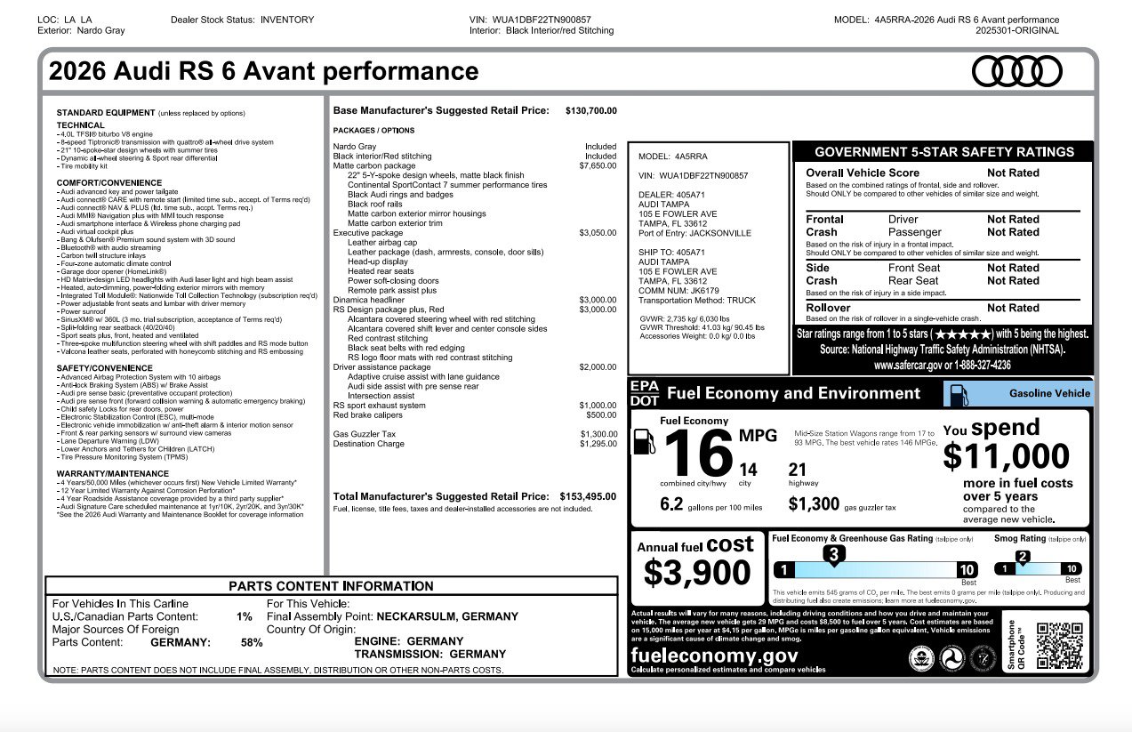Used 2026 Audi RS 6 performance AWD/4WD image 81