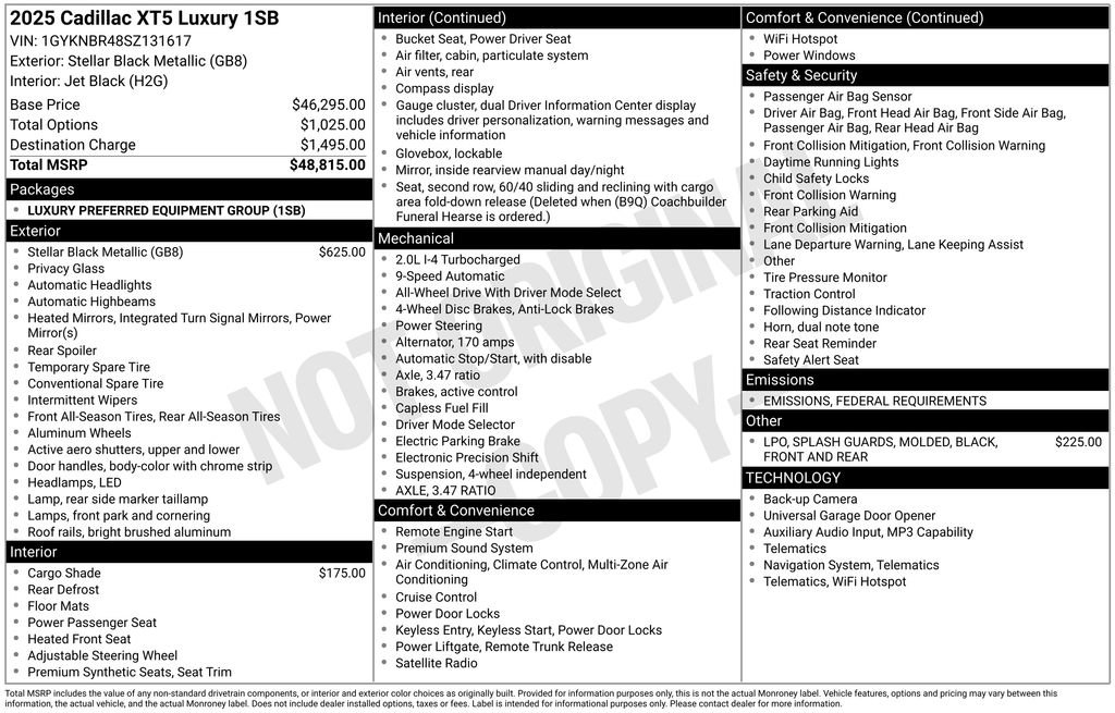 New 2025 Cadillac XT5 Luxury image 4