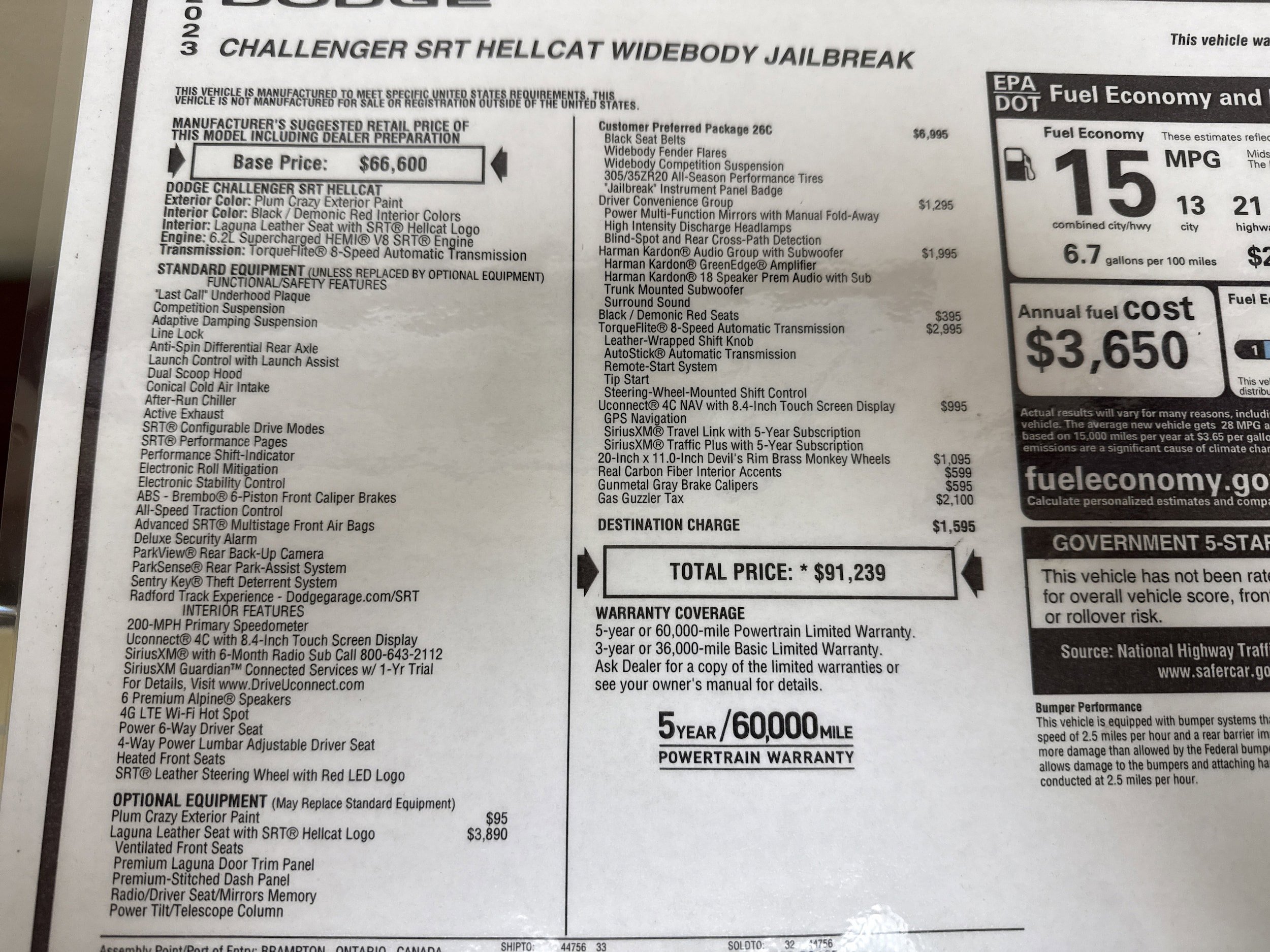 Used 2023 Dodge Challenger SRT Hellcat RWD image 48