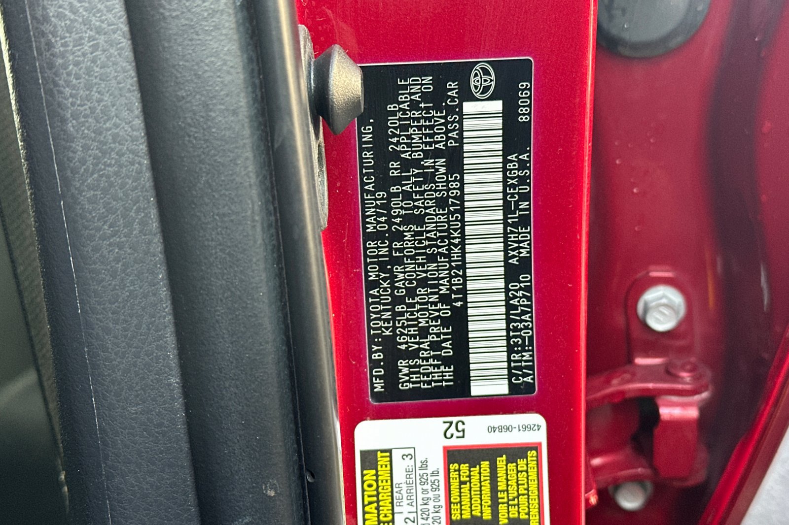 Used 2019 Toyota Camry XLE FWD image 24