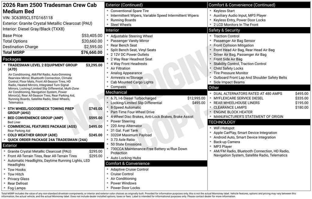 New 2026 RAM 2500 Tradesman AWD/4WD image 29