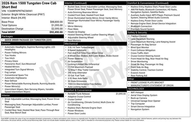 New 2026 RAM 1500 Tungsten AWD/4WD image 38
