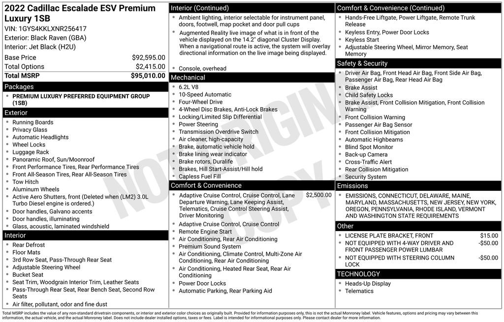 Used 2022 Cadillac Escalade ESV Premium Luxury image 35