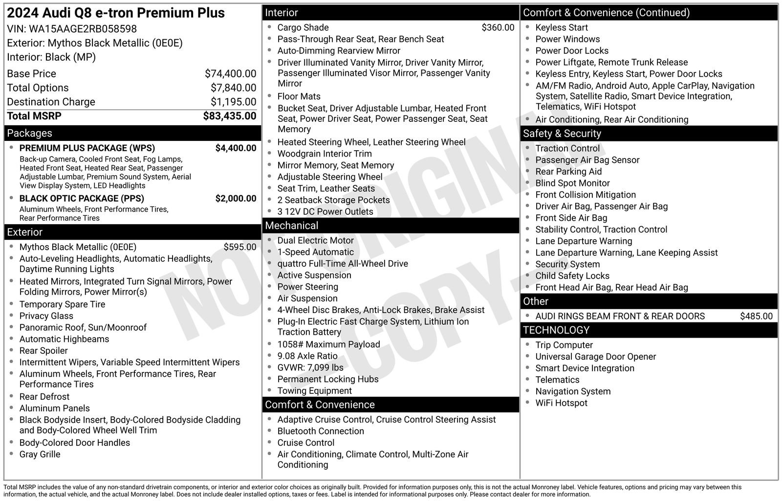Certified 2024 Audi Q8 e-tron Premium Plus w/ Premium Plus Package AWD/4WD image 32