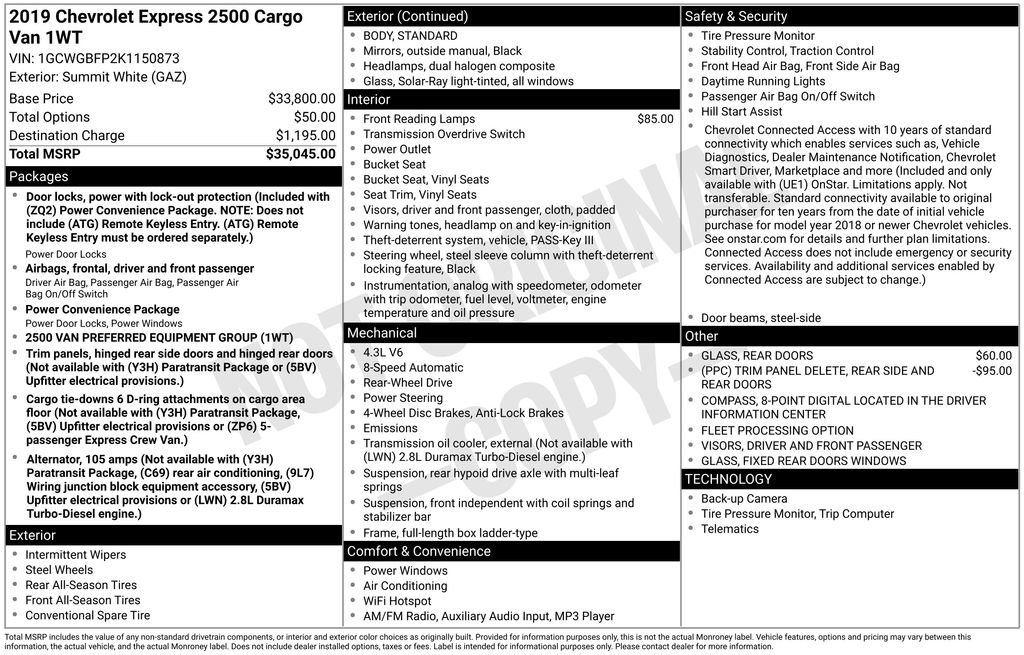Used 2019 Chevrolet Express 2500 Extended RWD image 17