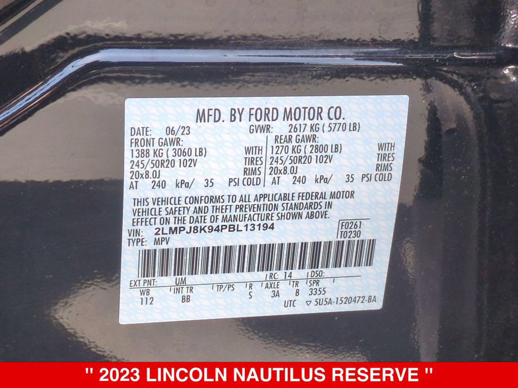 Used 2023 Lincoln Nautilus Reserve w/ Monochromatic Package AWD/4WD image 26