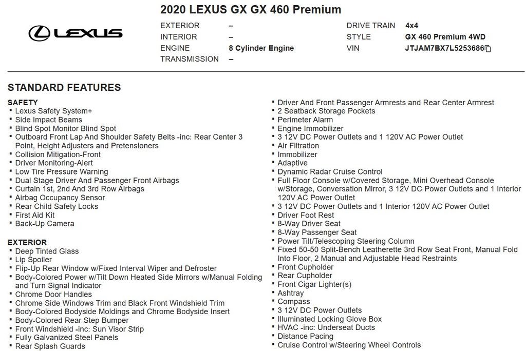 Used 2020 Lexus GX 460 Premium w/ Premium Package AWD/4WD image 18