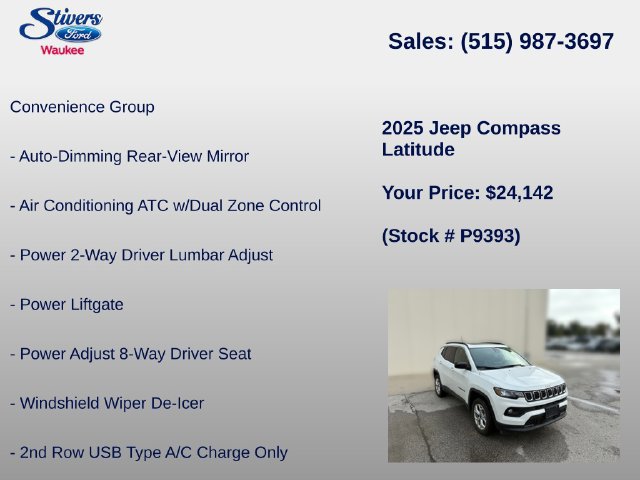Used 2025 Jeep Compass Latitude w/ Sun & Sound Group AWD/4WD image 16