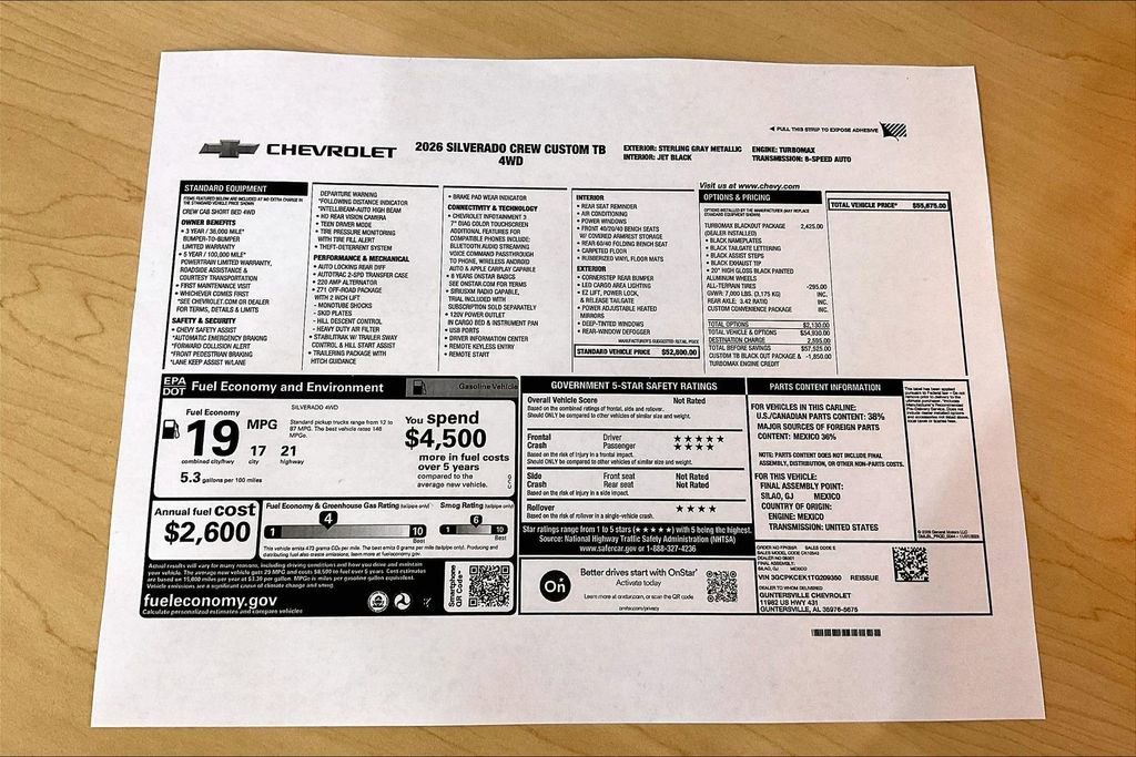 New 2026 Chevrolet Silverado 1500 Custom Trail Boss w/ Turbomax Blackout Package image 14