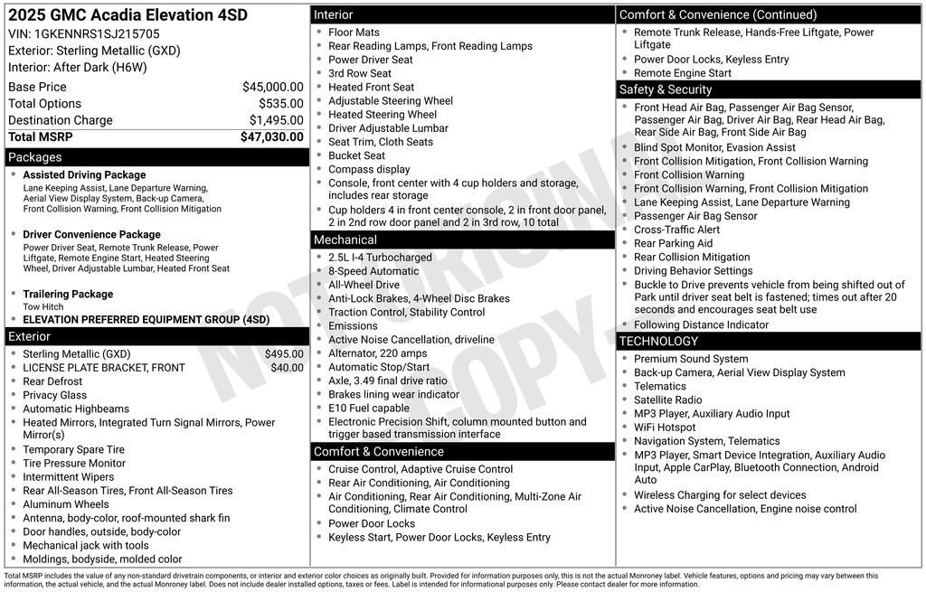 Certified 2025 GMC Acadia Elevation AWD/4WD image 24