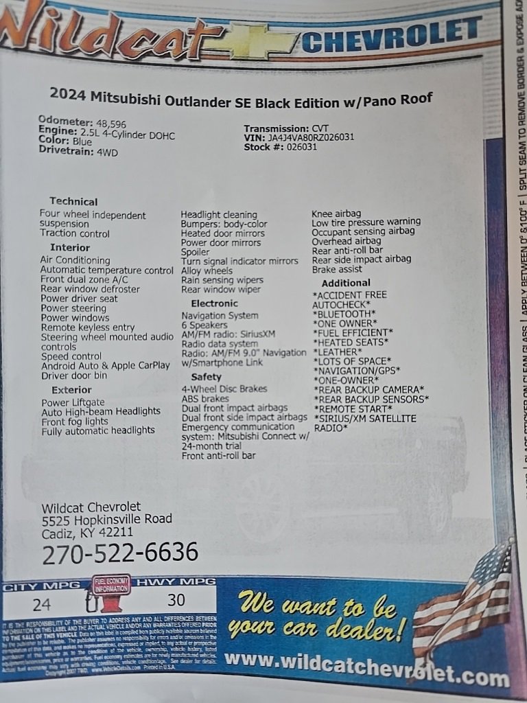 Used 2024 Mitsubishi Outlander SE Black Edition image 32