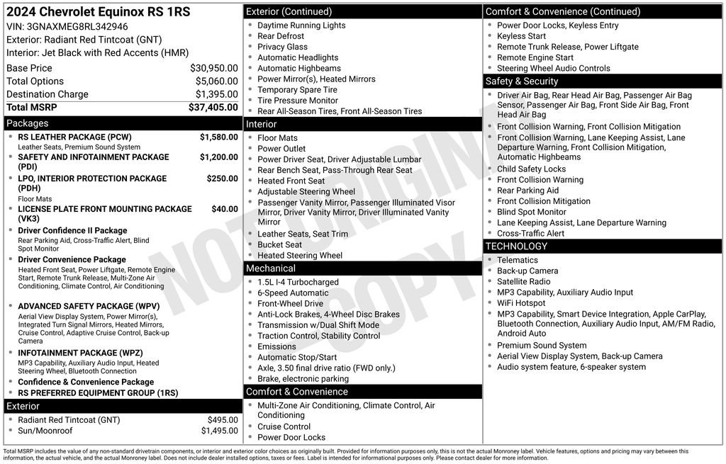Certified 2024 Chevrolet Equinox RS w/ RS Leather Package FWD image 5