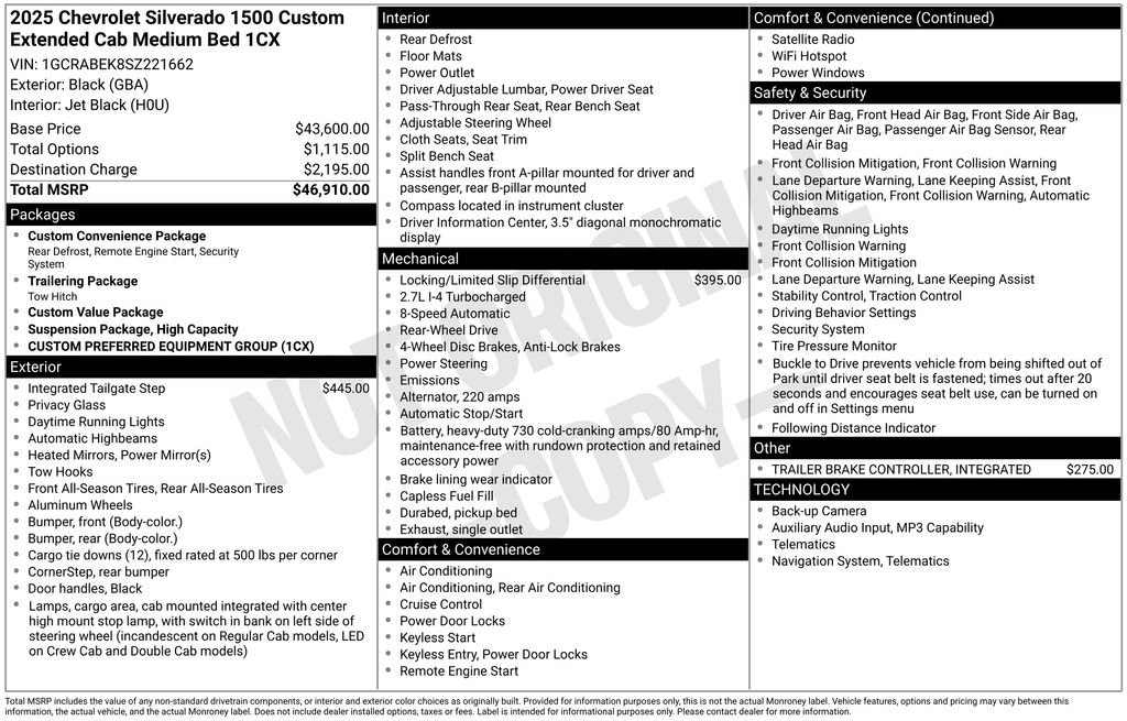 Used 2025 Chevrolet Silverado 1500 Custom RWD image 47