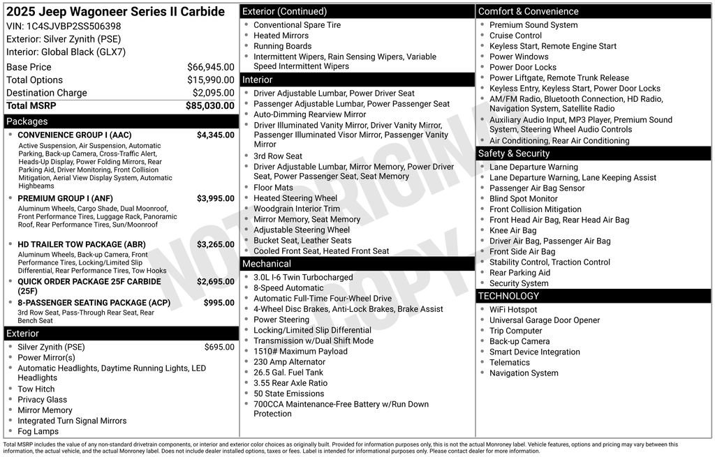 New 2025 Jeep Wagoneer Series II w/ Convenience Group I AWD/4WD image 6