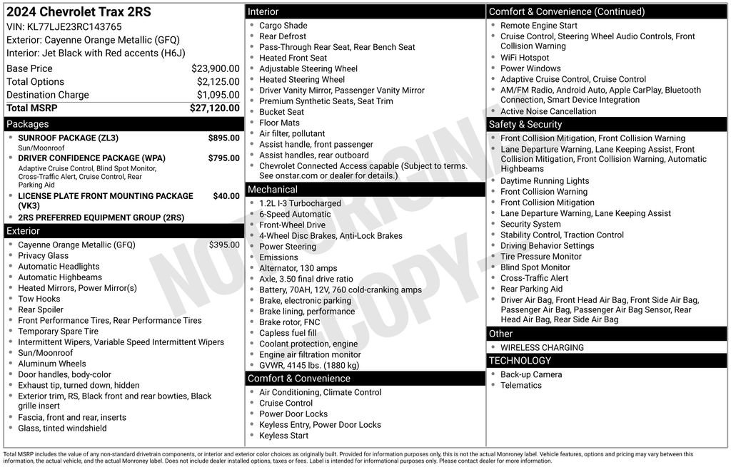 Used 2024 Chevrolet Trax RS w/ Sunroof Package image 11