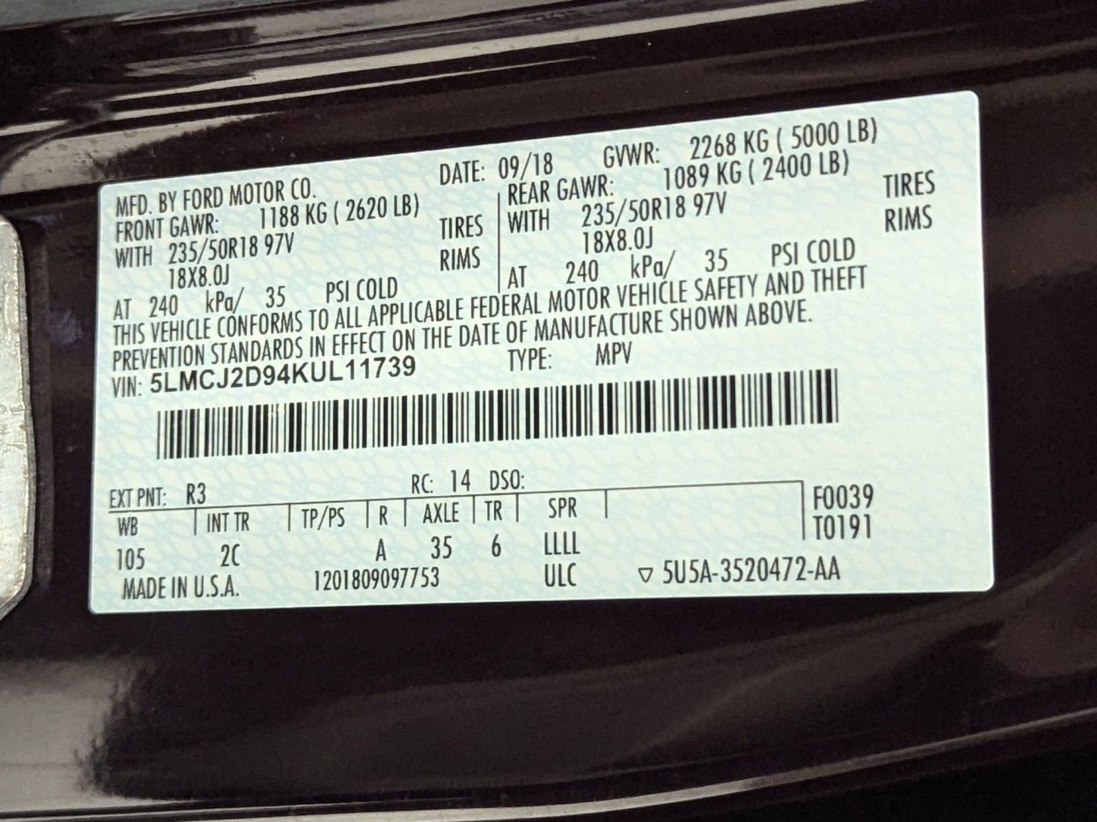 Used 2019 Lincoln MKC Select w/ Select Plus Package image 16