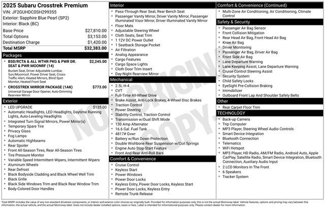 Certified 2025 Subaru Crosstrek 2.5i Premium AWD/4WD image 36