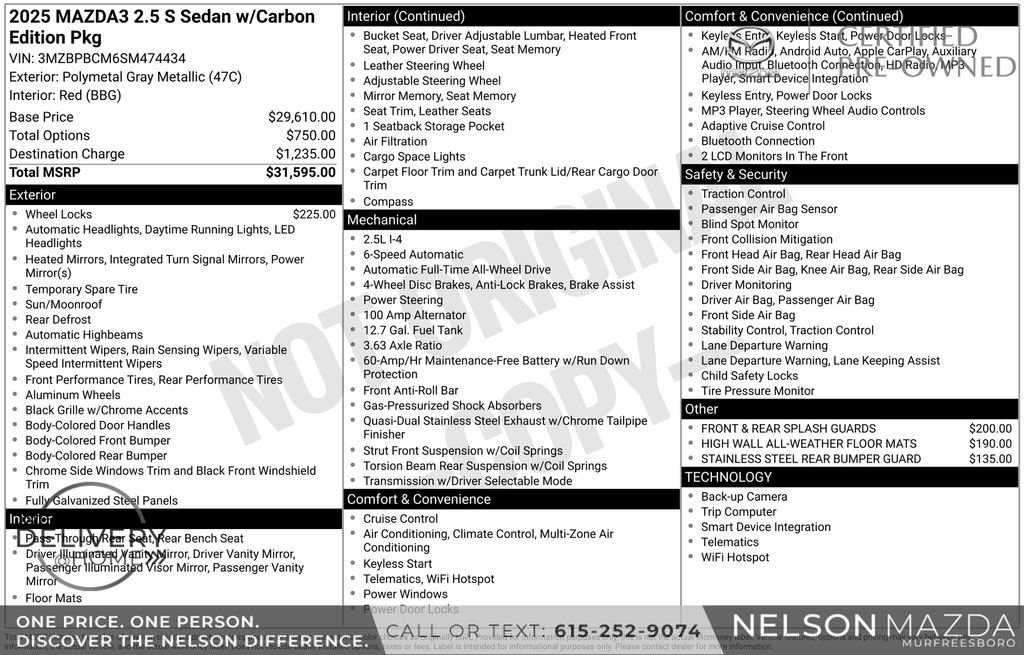 Certified 2025 MAZDA MAZDA3 s AWD/4WD image 2