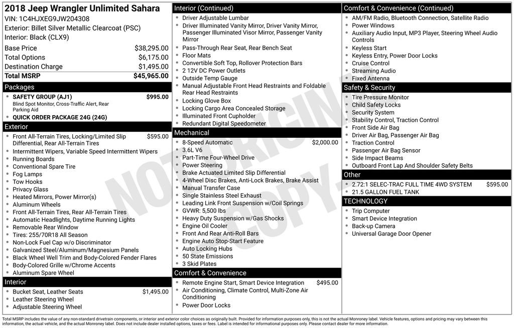 Used 2018 Jeep Wrangler Unlimited Sahara w/ Safety Group image 15